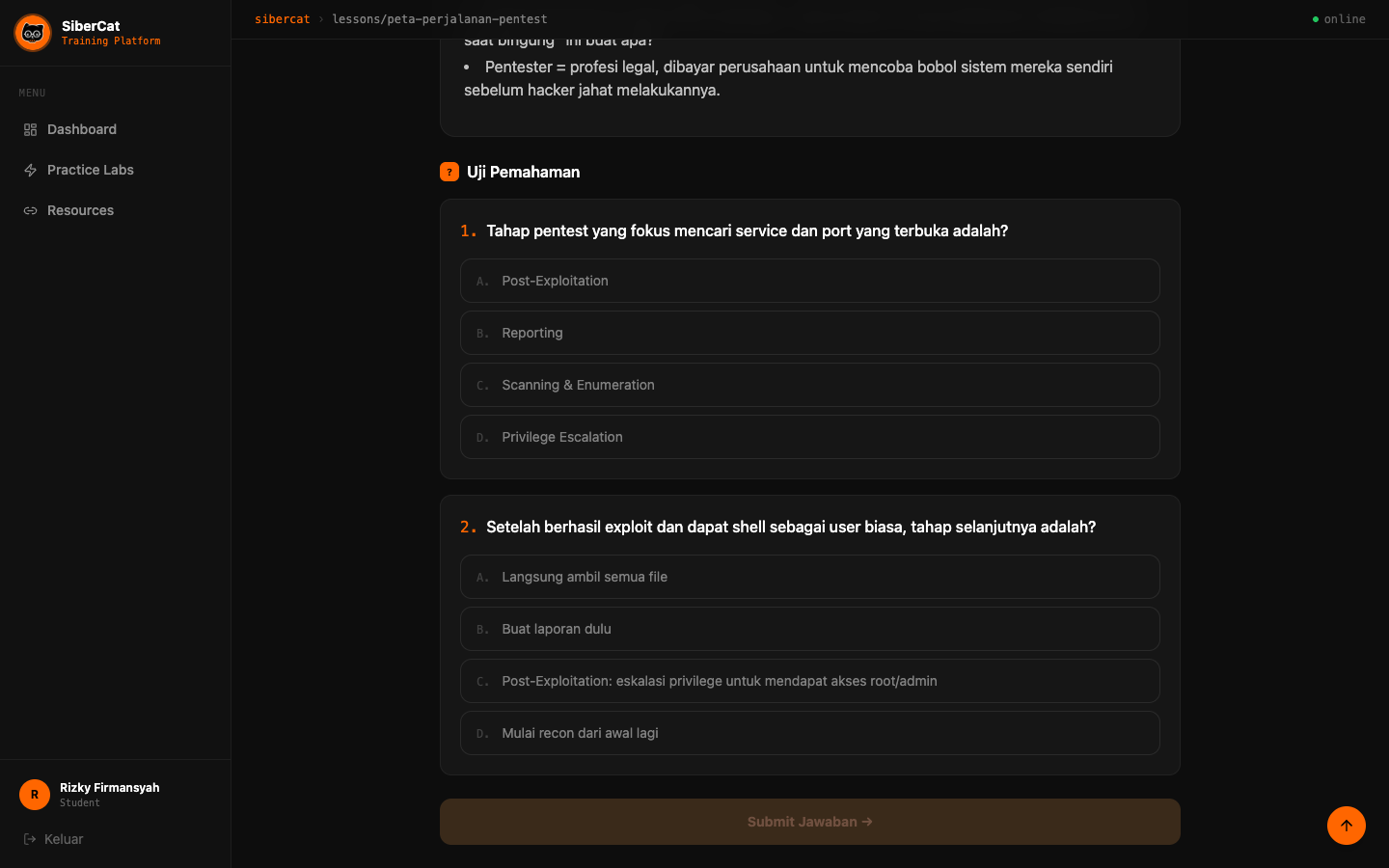 Kuis interaktif SiberCat